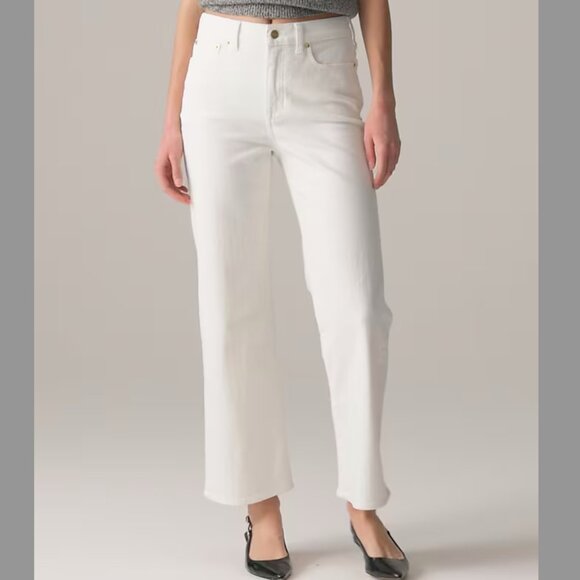 J Crew Slim Wide White Jeans Size 27 - Picture 1 of 6